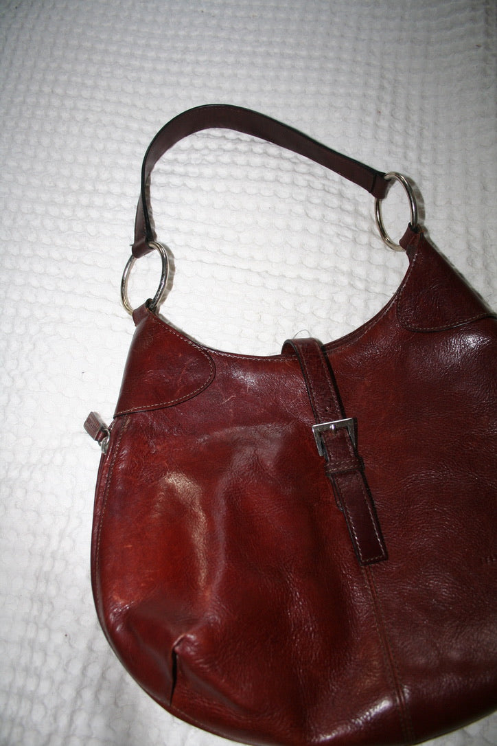 Vintage Burgundy Leather Bag