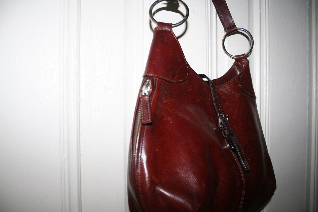 Vintage Burgundy Leather Bag