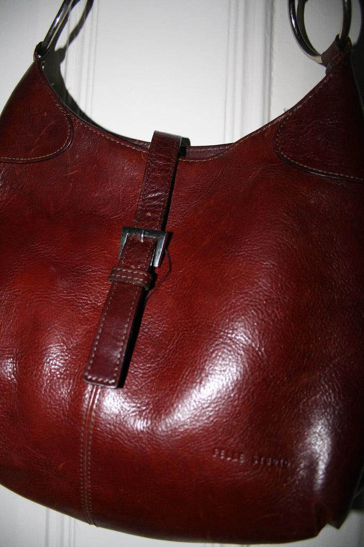 Vintage Burgundy Leather Bag