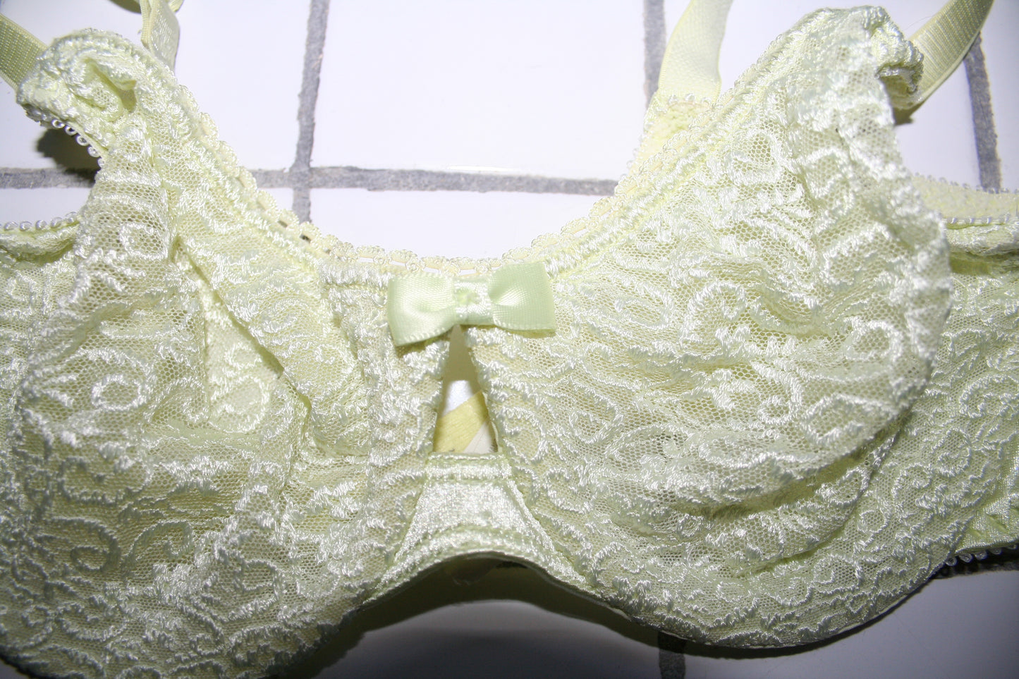 Vintage Yellow Lace Bra