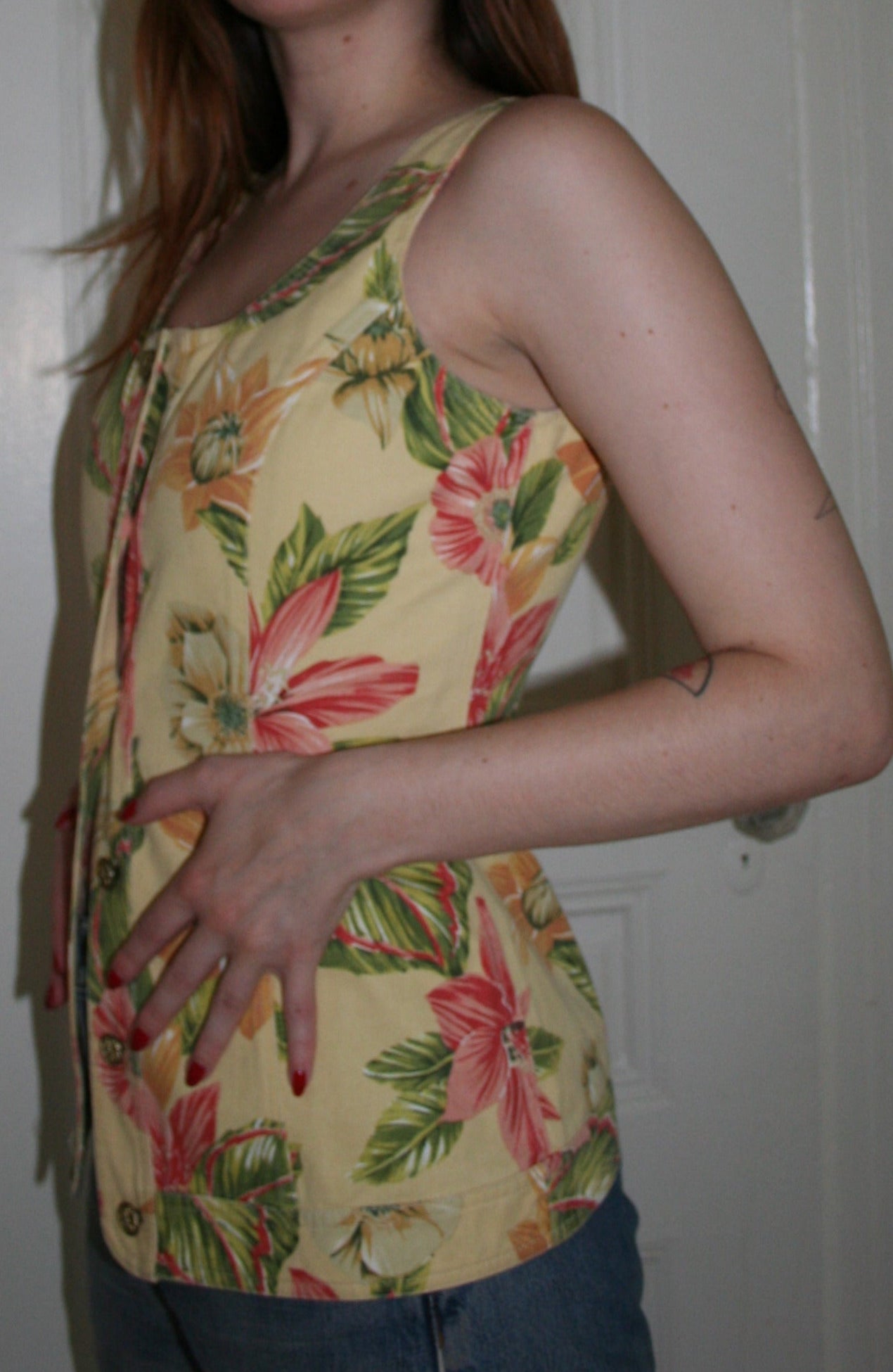 Vintage Tropical Bustier Tank