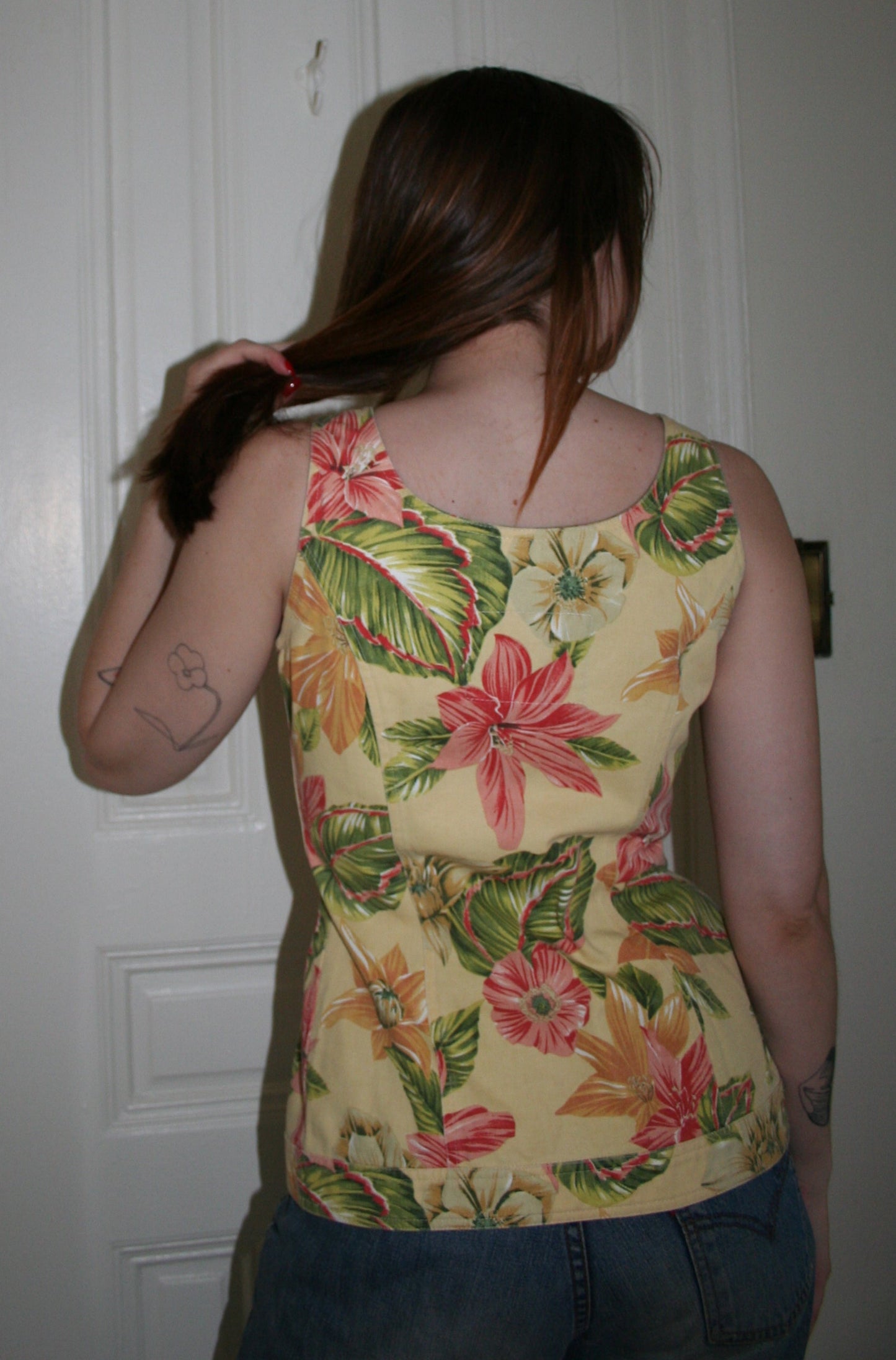 Vintage Tropical Bustier Tank