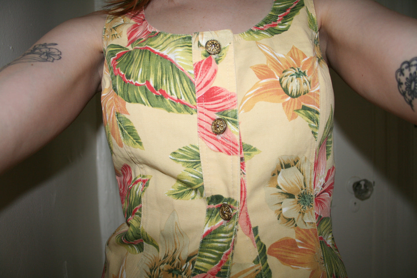 Vintage Tropical Bustier Tank