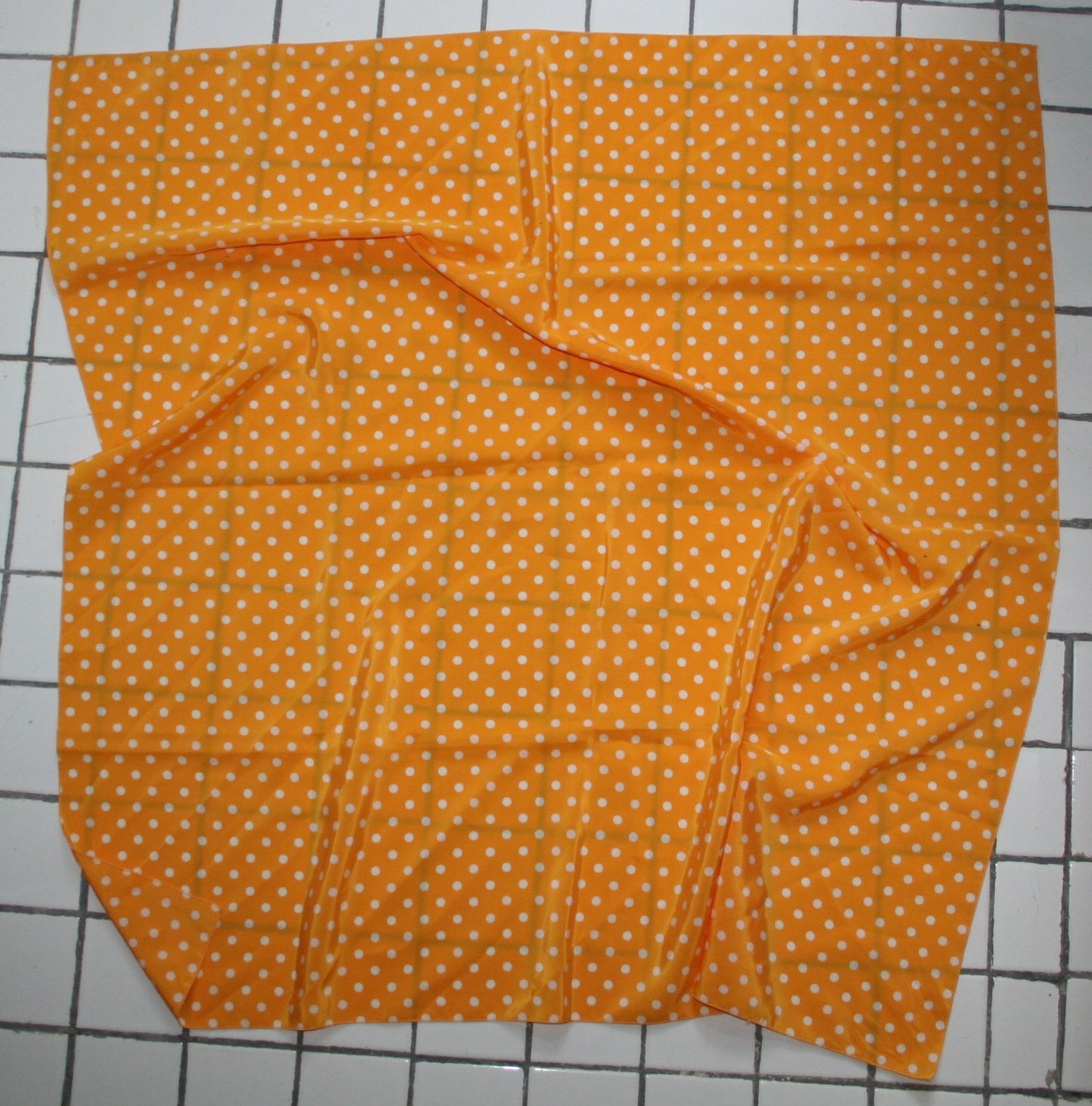 Vintage Yellow Polka Dot Scarf