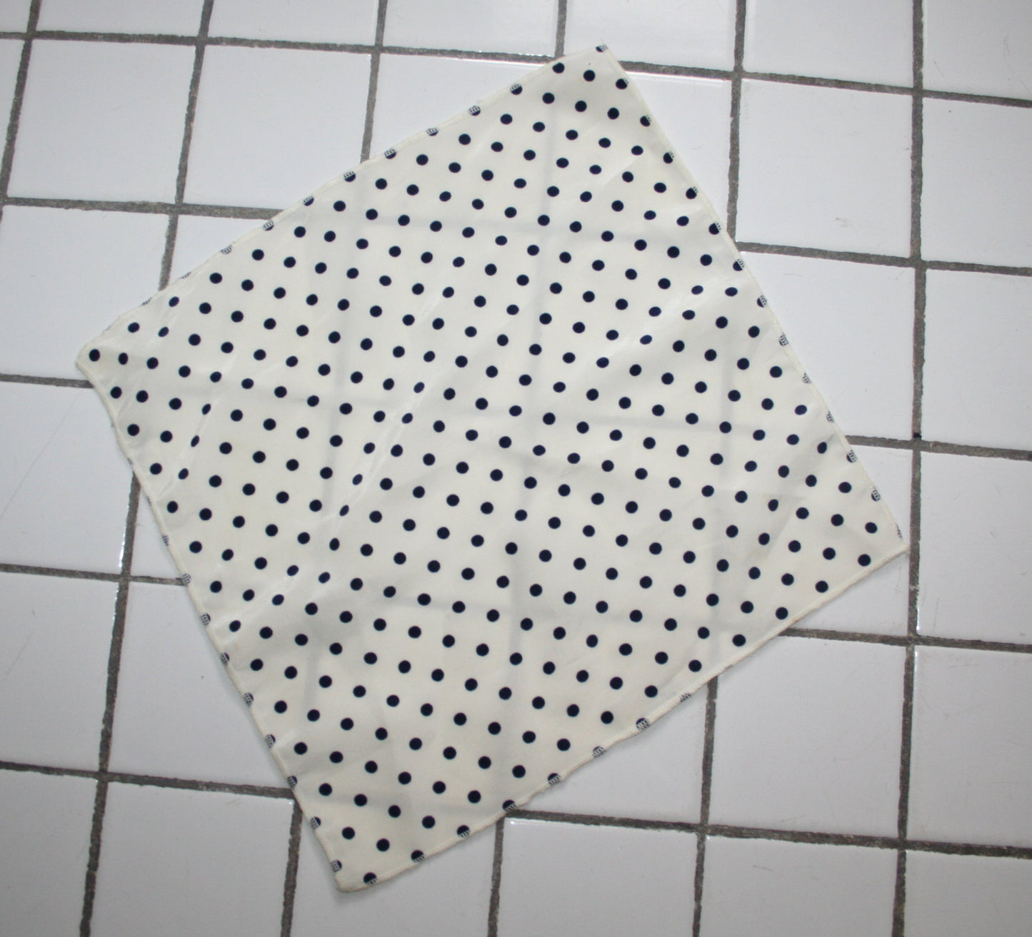 Vintage White Polka Dot Pocket Square