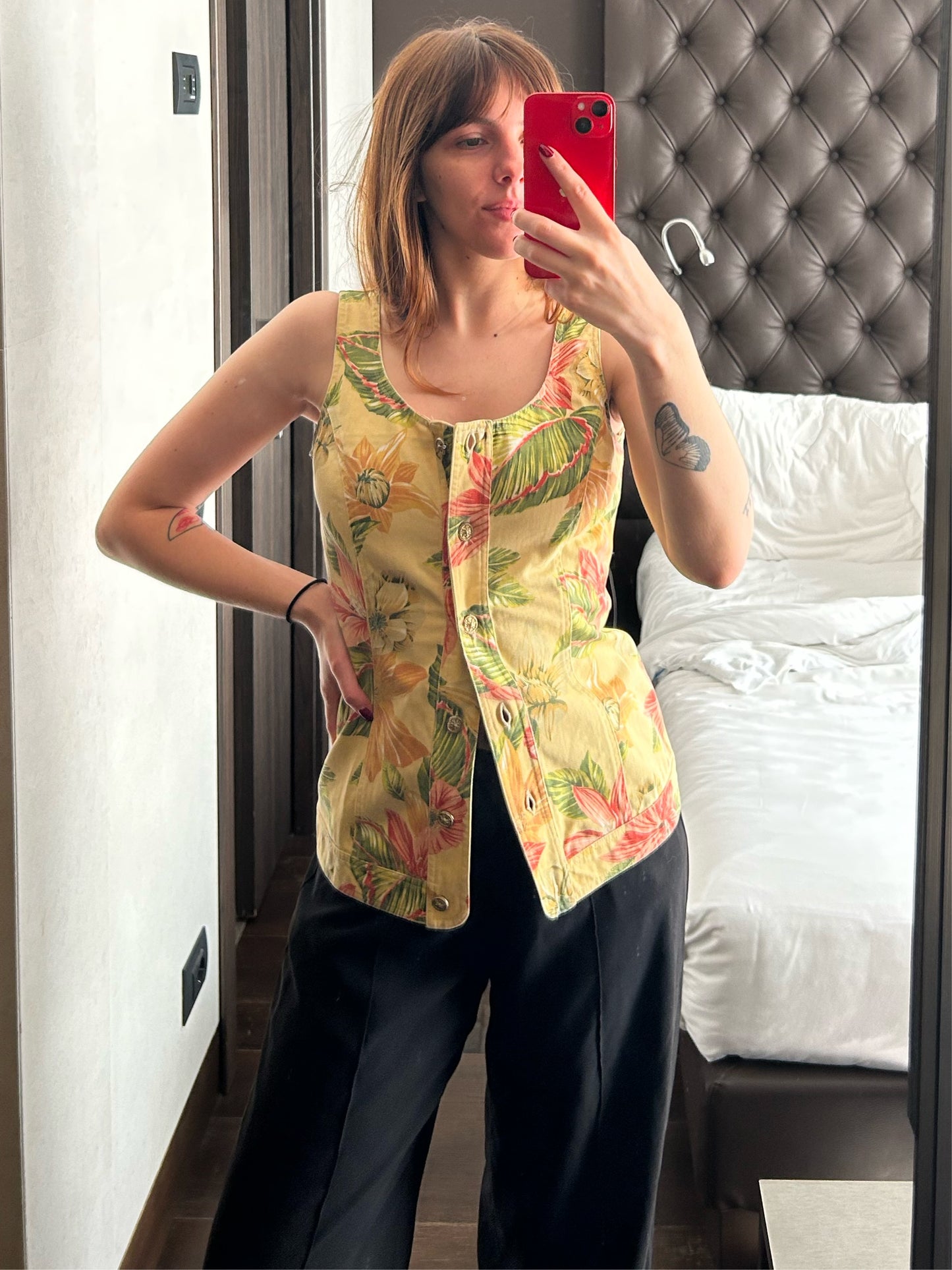 Vintage Tropical Bustier Tank