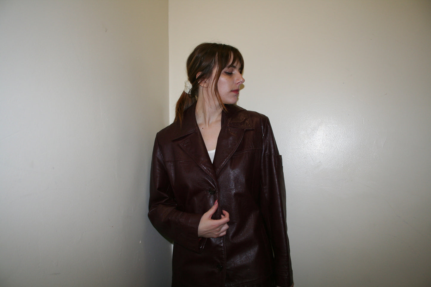 Vintage Burgundy Leather Jacket