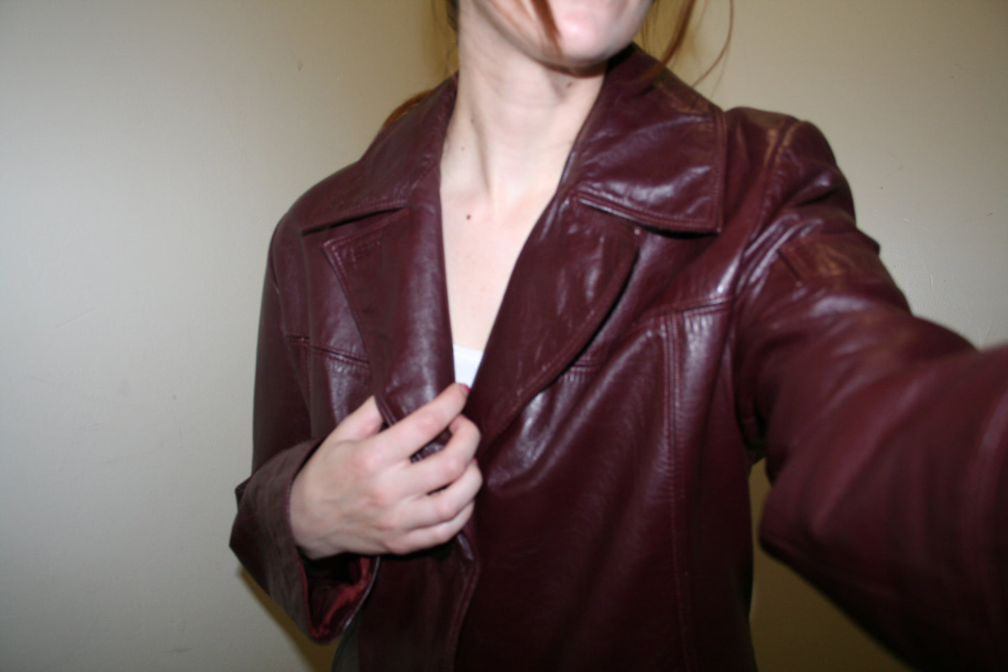 Vintage Burgundy Leather Jacket